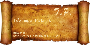 Tömpe Patrik névjegykártya